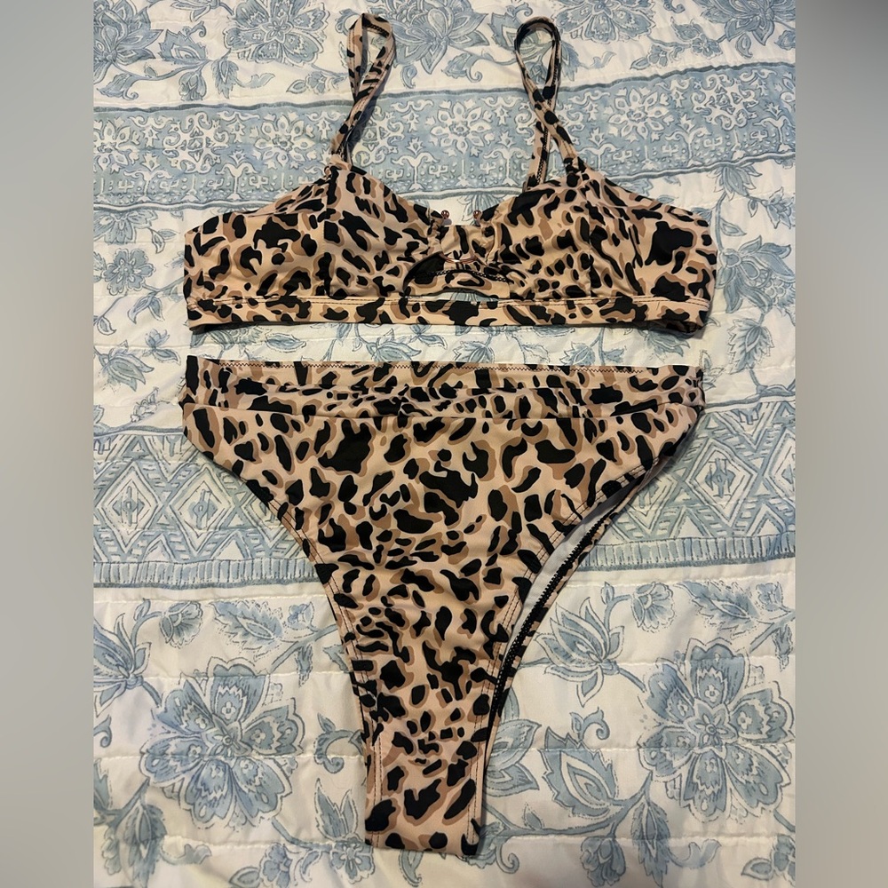 Shein Leopard Print Bikini Set